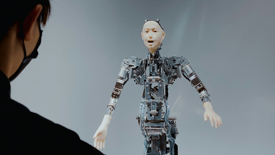 Human and robotic technology in a futuristic environment