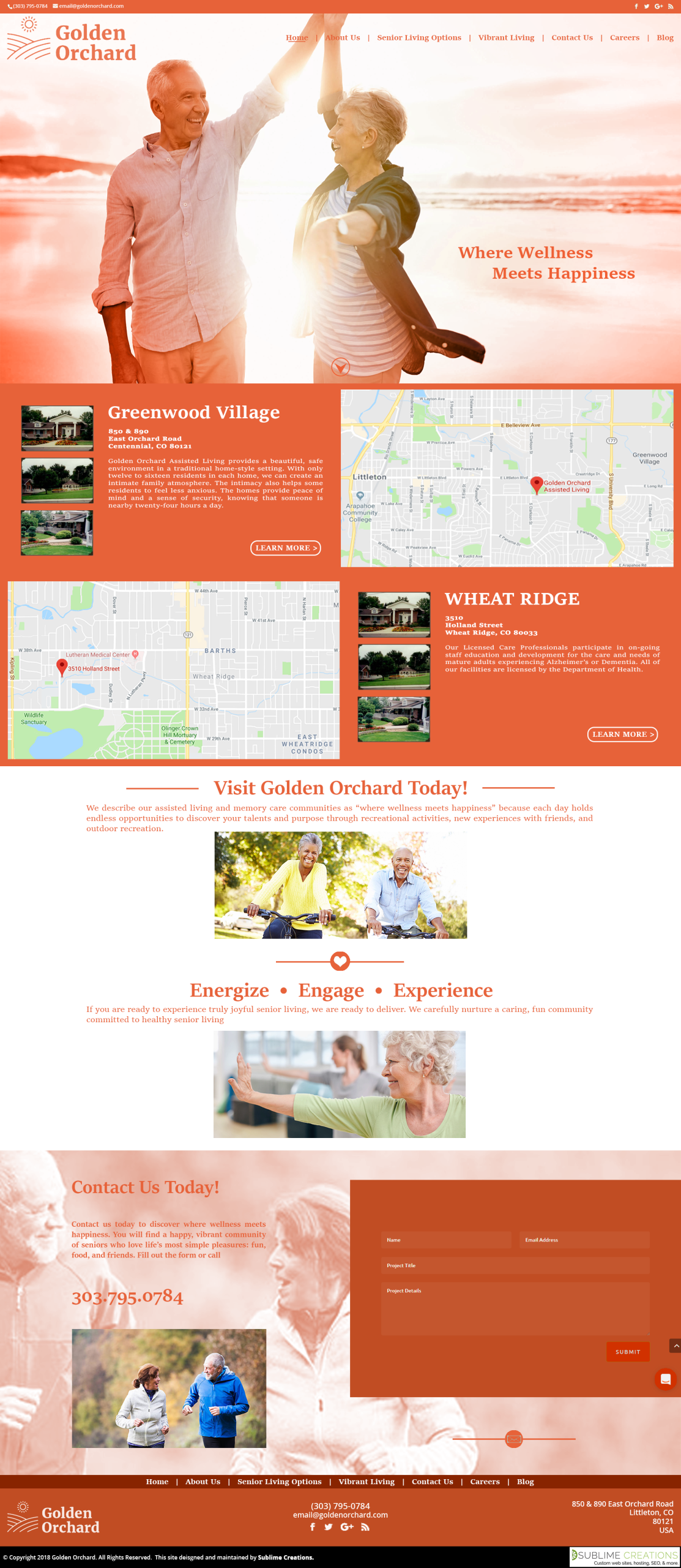 Original Golden Orchard homepage mockup displayed in a desktop monitor frame